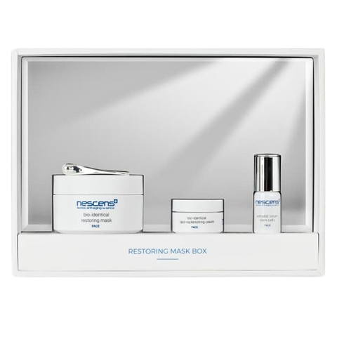 NESCENS RESTORING MASK BOX / BỘ SẢN PHẨM SIÊU PHỤC HỒI DA KHÔ, KÍCH ỨNG, DA SAU KHI LÀM DỊCH VỤ XÂM LẤN NHƯ LASER
