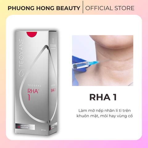 TEOXANE TEOSYAL RHA 1 / FILLER SỬA CHỮA, PHỤC HỒI CÁC NẾP NHĂN VÀ NẾP GẤP NHỎ TRÊN MẶT, CỔ VÀ NGỰC, NẾP NHĂN QUANH MIỆNG