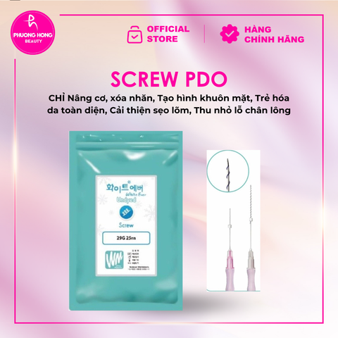 CHỈ TĂNG SINH COLLAGEN SCREW PDO ( TRẺ HÓA DA) 29G-25MM