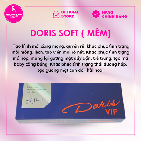 DORIS SOFT / FILLER TIÊM MÔI, MÁ MỀM MỊN, THÁI DƯƠNG, NẾP NHĂN NÔNG