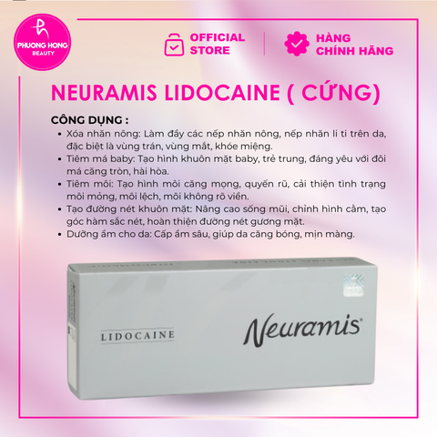 NEURAMIS LIDOCAINE ( CỨNG) / FILLER XÓA NẾP NHĂN NÔNG, TIÊM MÁ BABY, MÔI, TẠO ĐƯỜNG NÉT KHUÔN MẶT VÀ DƯỠNG ẨM