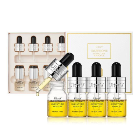 ULTRA V IDEBENONE AMPOULE / TINH CHẤT CHỐNG OXY HÓA, NGĂN NGỪA LÃO HÓA, GIÚP DA TRẮNG SÁNG VÀ MỊN MÀNG HƠN