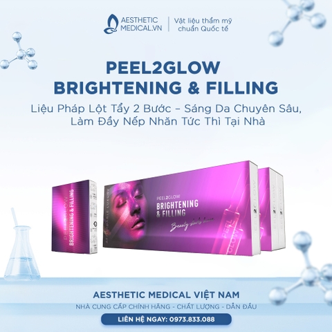 Peel2glow Brightening & Filling: Liệu Pháp Lột Tẩy 2 Bước – Sáng Da Chuyên Sâu, Làm Đầy Nếp Nhăn Tức Thì Tại Nhà
