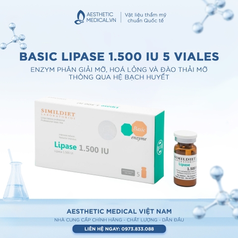 BASIC LIPASE 1.500 IU 5 VIALES / ENZYM PHÂN GIẢI MỠ, HOÁ LỎNG VÀ ĐÀO THẢI MỠ THÔNG QUA HỆ BẠCH HUYẾT 
