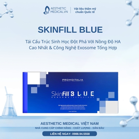 SKINFILL BLUE: Tái Cấu Trúc Sinh Học Đột Phá Với Nồng Độ HA Cao Nhất & Công Nghệ Exosome Tổng Hợp