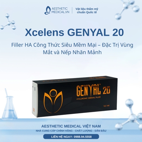 Xcelens GENYAL 20: Filler HA Công Thức Siêu Mềm Mại – Đặc Trị Vùng Mắt và Nếp Nhăn Mảnh