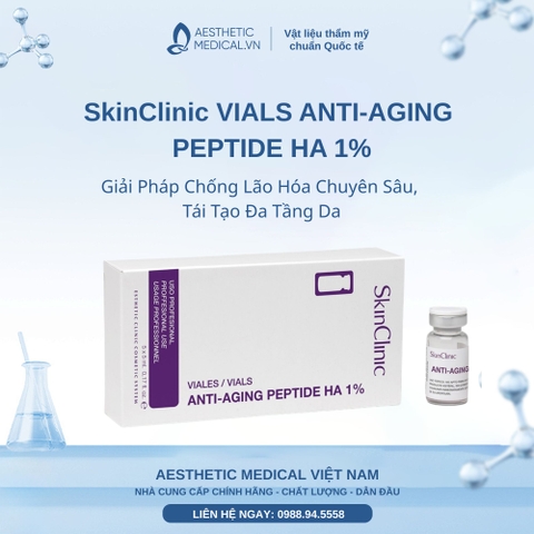 SkinClinic VIALS ANTI-AGING PEPTIDE HA 1%: Giải Pháp Chống Lão Hóa Chuyên Sâu, Tái Tạo Đa Tầng Da