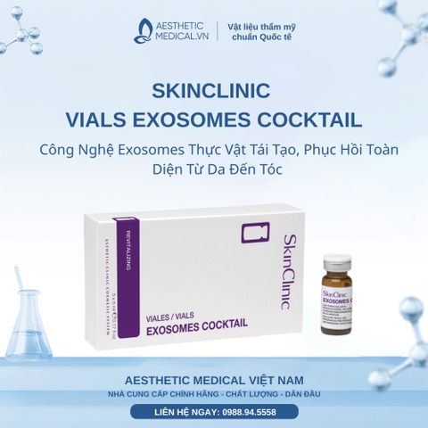 SKINCLINIC VIALS EXOSOMES COCKTAIL: Công Nghệ Exosomes Thực Vật Tái Tạo, Phục Hồi Toàn Diện Từ Da Đến Tóc