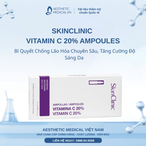 SKINCLINIC VITAMIN C 20% AMPOULES: Bí Quyết Chống Lão Hóa Chuyên Sâu, Tăng Cường Độ Sáng Da