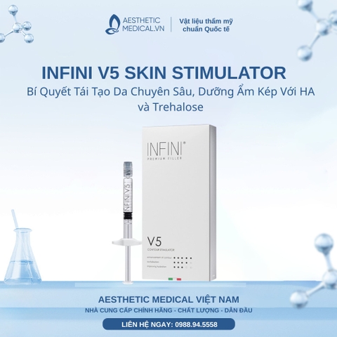 INFINI V5 SKIN STIMULATOR: Bí Quyết Tái Tạo Da Chuyên Sâu, Dưỡng Ẩm Kép Với HA và Trehalose