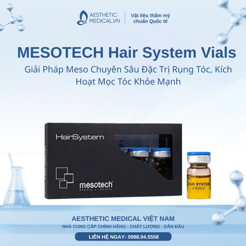 MESOTECH Hair System Vials: Giải Pháp Meso Chuyên Sâu Đặc Trị Rụng Tóc, Kích Hoạt Mọc Tóc Khỏe Mạnh