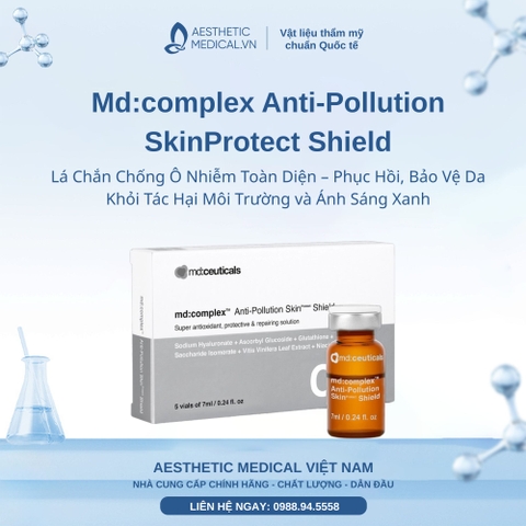 Md:complex Anti-Pollution SkinProtect Shield: Lá Chắn Chống Ô Nhiễm Toàn Diện – Phục Hồi, Bảo Vệ Da Khỏi Tác Hại Môi Trường và Ánh Sáng Xanh