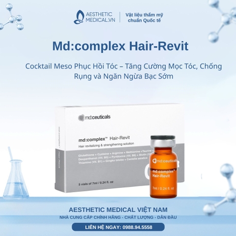 Md:complex Hair-Revit: Cocktail Meso Phục Hồi Tóc – Tăng Cường Mọc Tóc, Chống Rụng và Ngăn Ngừa Bạc Sớm