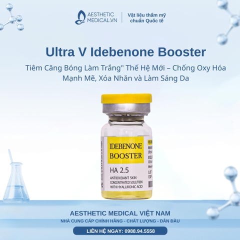 Ultra V Idebenone Booster: "Tiêm Căng Bóng Làm Trắng" Thế Hệ Mới – Chống Oxy Hóa Mạnh Mẽ, Xóa Nhăn và Làm Sáng Da