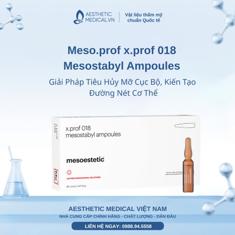 Meso.prof x.prof 018 Mesostabyl Ampoules: Giải Pháp Tiêu Hủy Mỡ Cục Bộ, Kiến Tạo Đường Nét Cơ Thể