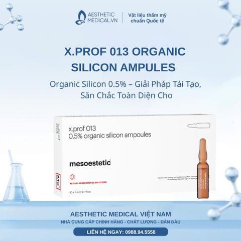 X.PROF 013 ORGANIC SILICON AMPULES : Organic Silicon 0.5% – Giải Pháp Tái Tạo, Săn Chắc Toàn Diện Cho Da