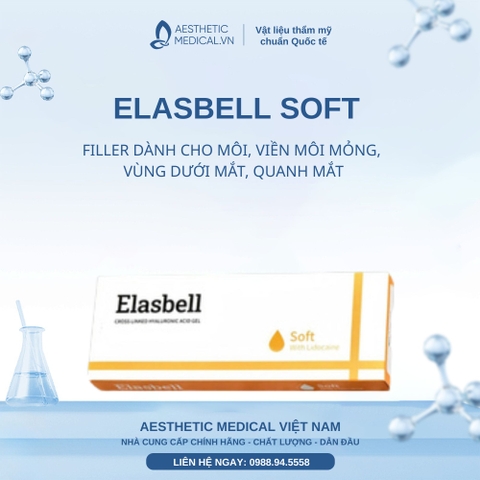 ELASBELL SOFT / FILLER DÀNH CHO MÔI, VIỀN MÔI MỎNG, VÙNG DƯỚI MẮT, QUANH MẮT
