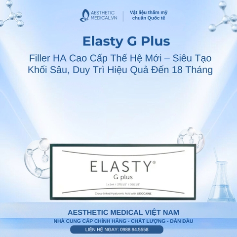 Elasty G Plus: Filler HA Cao Cấp Thế Hệ Mới – Siêu Tạo Khối Sâu, Duy Trì Hiệu Quả Đến 18 Tháng