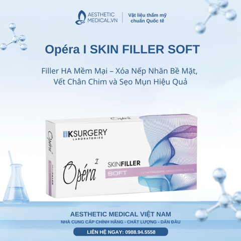 Opéra I SKIN FILLER SOFT: Filler HA Mềm Mại – Xóa Nếp Nhăn Bề Mặt, Vết Chân Chim và Sẹo Mụn Hiệu Quả