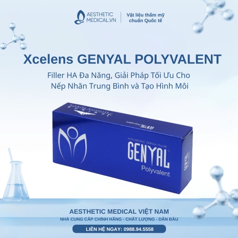 Xcelens GENYAL POLYVALENT: Filler HA Đa Năng, Giải Pháp Tối Ưu Cho Nếp Nhăn Trung Bình và Tạo Hình Môi