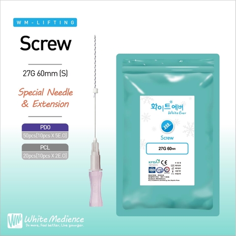 WHITE MEDIENCE SCREW PDO 27G-60MM ( S) / CHỈ TĂNG SINH COLLAGEN , KHIẾN DA SĂN CHẮC VÀ CẢI THIỆN DA