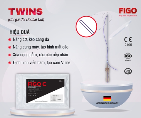 FIGO C TWINS (Chỉ gai cắt hai sợi) 