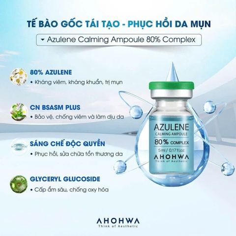 AZULENE CALMING AMPOULE 80% COMPLEX / TẾ BÀO GỐC TÁI TẠO & PHỤC HỒI DA MỤN 