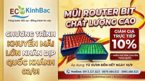 MỪNG ĐẠI LỄ 02/9 – KHUYẾN MÃI LỚN MŨI ROUTER BIT PCB