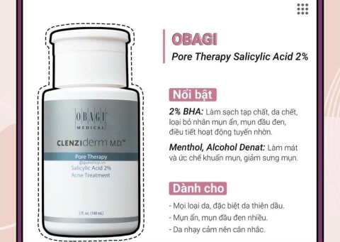 NƯỚC HOA HỒNG  OBAGI CLENZIDERM MD PORE THERAPY (BHA 2%) KIỂM SOÁT DẦU NHỜN, ĐÁNH BAY MỤN ẨN