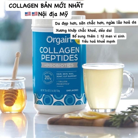 BỘT COLLAGEN THUỶ PHÂN ORGAIN COLLAGEN + PROBIOTICS LỢI KHUẨN KHOẺ DÁNG ĐẸP DA