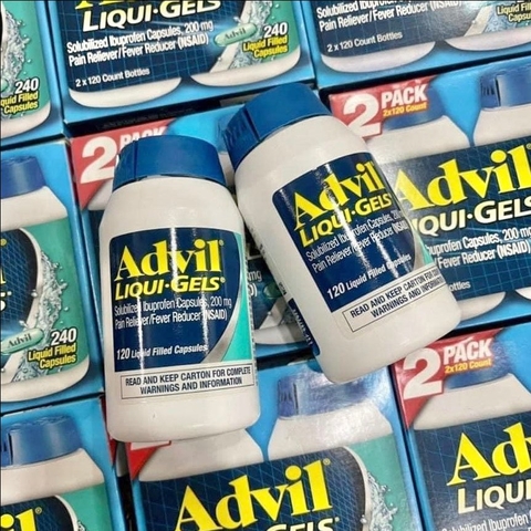 VIÊN UỐNG GIẢM ĐAU HẠ SỐT ADVIL IBUPROFEN 200MG 200 CỦA MỸ
