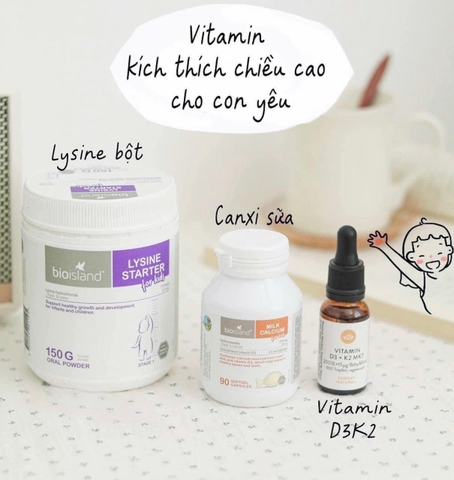 VIÊN UỐNG VÀ BỘT  TĂNG CHIỀU CAO CỦA ÚC CHO CHO BÉ LYSINE STEP UP FOR YOUTH & LYSINE STARTER FOR KID