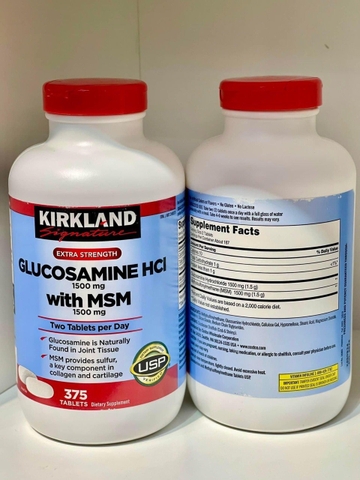 VIÊN UỐNG BỔ XƯƠNG KHỚP GLUCOSAMINE HCL WITH MSM 375 VIÊN