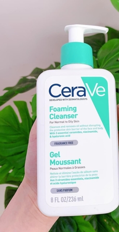 SỮA RỬA MẶT CERAVE LÀM SẠCH, CẤP ẨM 236ML BẢN PHÁP