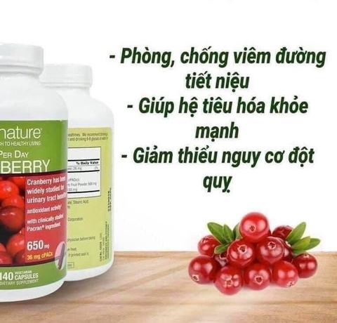 VIÊN UỐNG BỔ THẬN CRANBERRY TRUNATURE CỦA MỸ 140 VIÊN