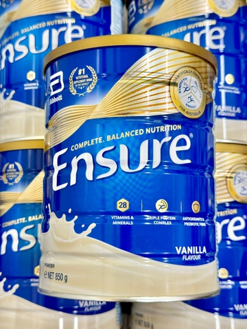 SỮA BỘT ENSURE ÚC 850GR HƯƠNG VANILLA
