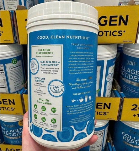 BỘT COLLAGEN THUỶ PHÂN ORGAIN COLLAGEN + PROBIOTICS LỢI KHUẨN KHOẺ DÁNG ĐẸP DA