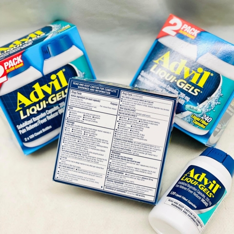 VIÊN UỐNG GIẢM ĐAU HẠ SỐT ADVIL IBUPROFEN 200MG 200 CỦA MỸ