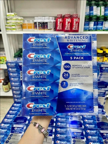 KEM ĐÁNH RĂNG CREST 3D WHITE ADVANCED TRIPLE WHITENING 158GR