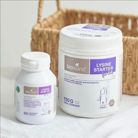 VIÊN UỐNG VÀ BỘT  TĂNG CHIỀU CAO CỦA ÚC CHO CHO BÉ LYSINE STEP UP FOR YOUTH & LYSINE STARTER FOR KID