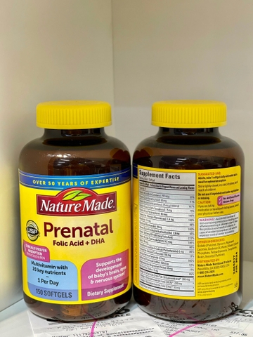 BỔ BẦU PRENATAL MULTI + DHA 150V CỦA MỸ