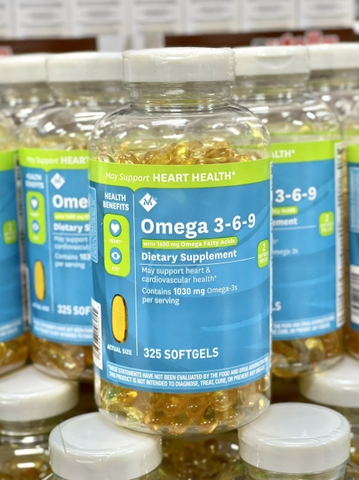 VIÊN UỐNG DẦU CÁ OMEGA 3-6-9 1600MG  1030MG OMEGA 3 MỸ 325 VIÊN