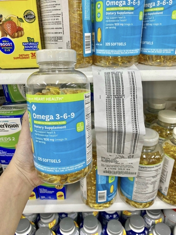 VIÊN UỐNG DẦU CÁ OMEGA 3-6-9 1600MG  1030MG OMEGA 3 MỸ 325 VIÊN