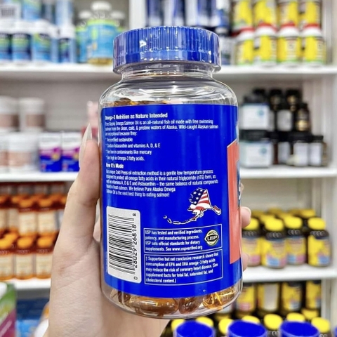 VIÊN UỐNG DẦU CÁ HỒI 1000MG 600MG OMEGA 3 210 VIÊN100% NATURAL WILD ALASKA SALMON OIL