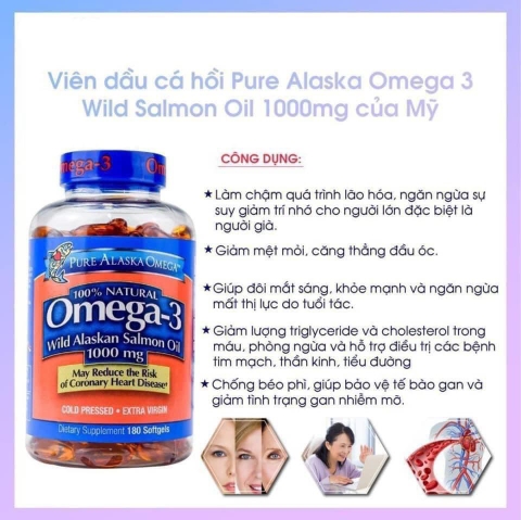 VIÊN UỐNG DẦU CÁ HỒI 1000MG 600MG OMEGA 3 210 VIÊN100% NATURAL WILD ALASKA SALMON OIL