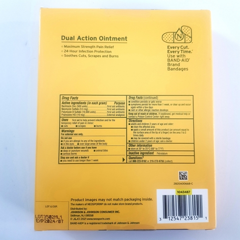 NEOSPORIN - PAIN RELIEF OINTMENT KEM MỠ KHÁNG SINH HỖ TRỢ VẾT THƯƠNG BỎNG