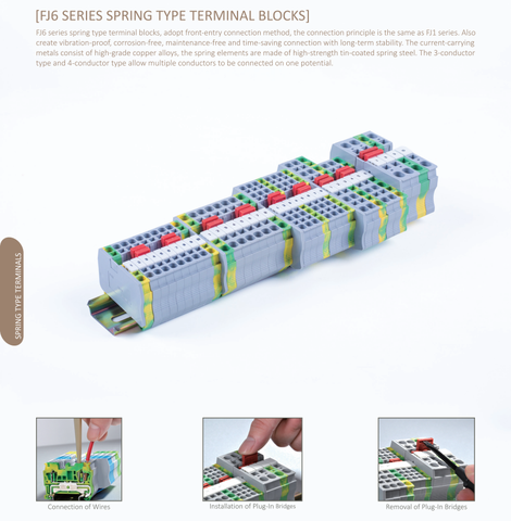FJ6 SERIES MULTIPLE DECK SPRING TYPE TERMINAL BLOCKS