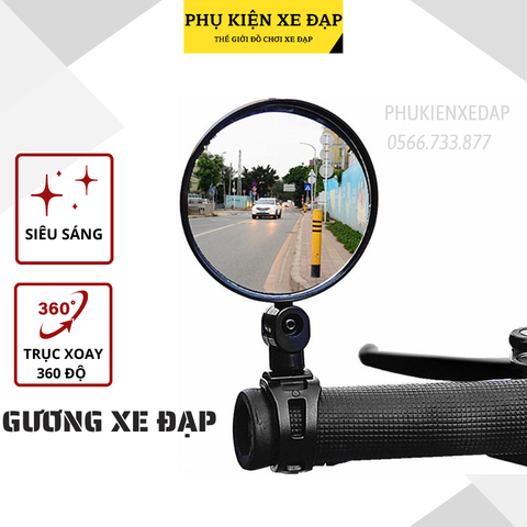 gương xe đạp cổ ngắn đường kính 8cm