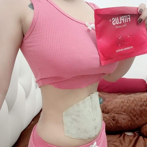 01 Miếng lẻ cao dán tiêu mỡ FITPLUS - giúp ấm vùng bụng, tan mỡ bụng, săn chắc vùng bụng, cải thiện rạn da.