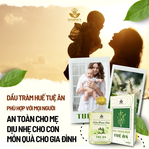 Dầu Tràm Huế Tuệ Ân giúp làm ấm, giải cảm ho, sổ mũi, hổ trợ đuổi muỗi cho bé - Chai 100ml